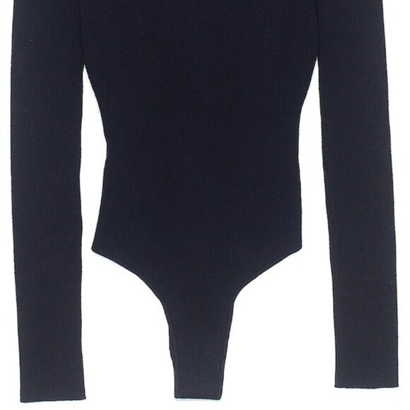 Favorite Daughter The Sweet Baby Knit Ribbed Bodysuit in Navy - Size Medium - Picture 3 of 3